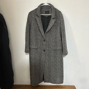 Palto Italian herringbone single breasted coat sz 38